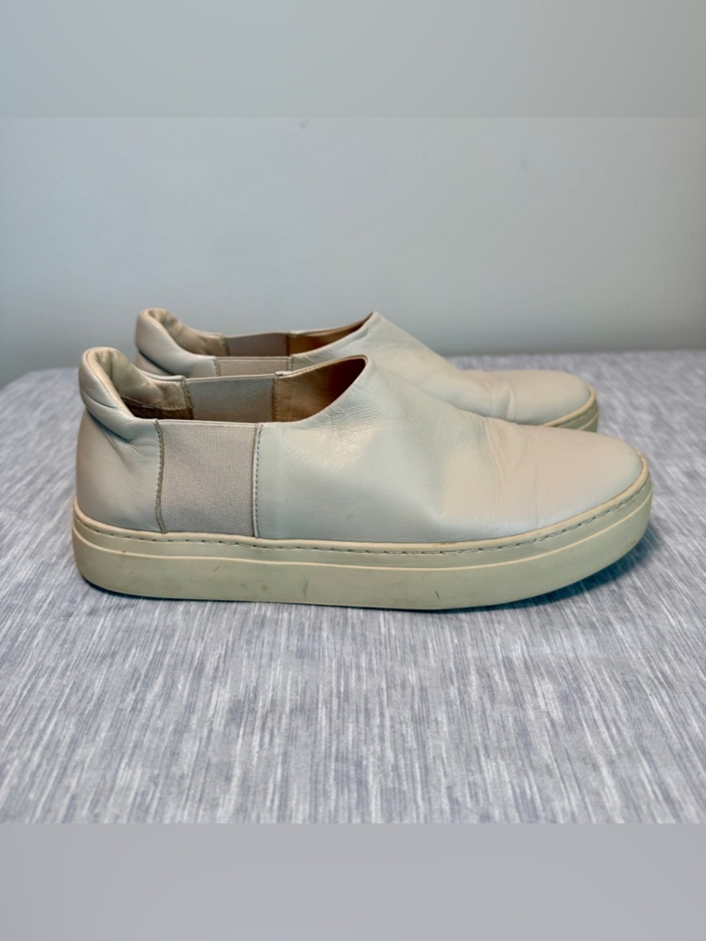 COS Leather Platform Slip-On Sneakers | Cream | Sz 7 | Minimalist Luxury Casual